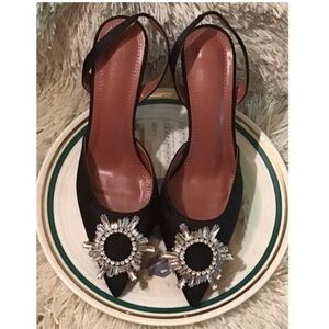 New Pumps luxury Crystal Slingback High heels Summer bride Shoes.